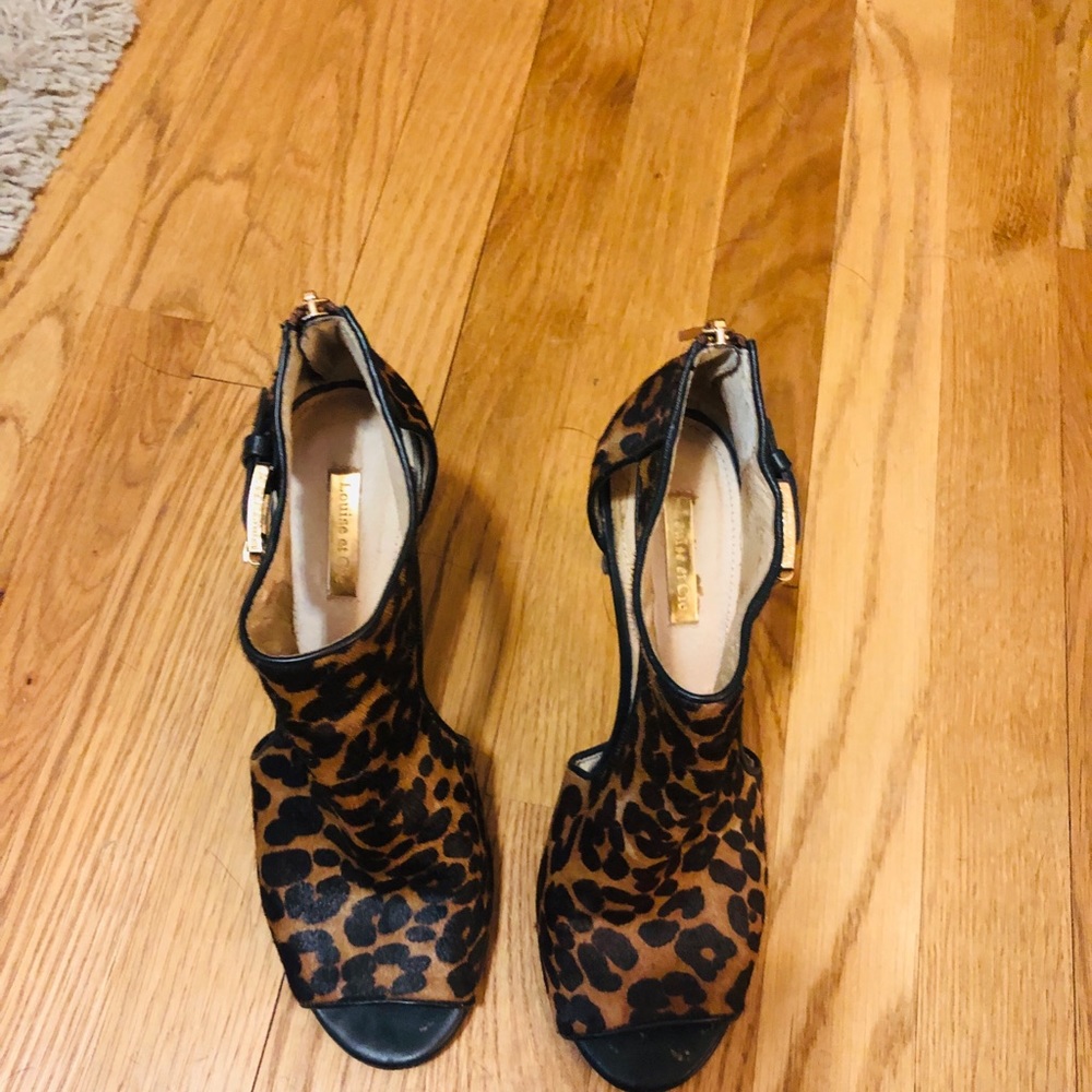 Louise Erdrich Cie Leopard Print Open Toe Bootie - image 4